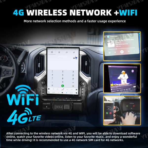 4G+WIFI 15.6 InchAndroid Car Radio For GMC Sierra Chevrolet Silverado 2019-2023