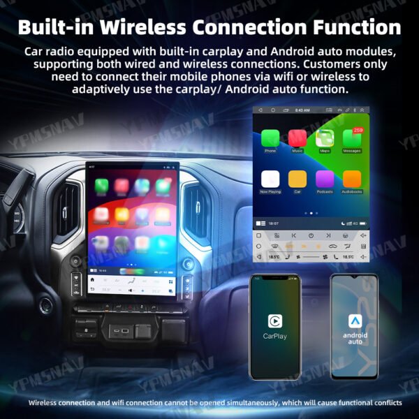 carplay 15.6 InchAndroid Car Radio For GMC Sierra Chevrolet Silverado 2019-2023