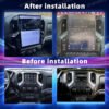 安装前后 15.6 InchAndroid Car Radio For GMC Sierra Chevrolet Silverado 2019-2023
