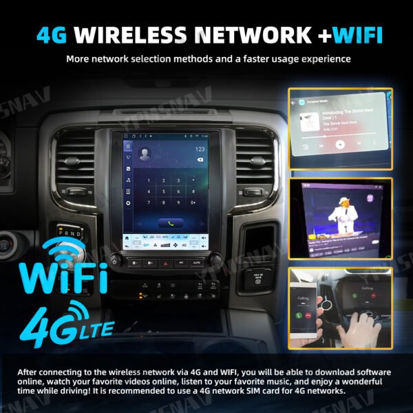 4G+WIFI 10.4 Inch Car Radio For Dodge Ram 1500 2500 3500 2013-2018