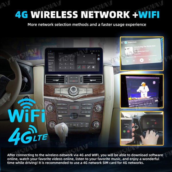 4G+WIFI 12.3 Inch Car Radio For Nissan Armada Patrol Y62 For Infiniti QX80 2010-2020