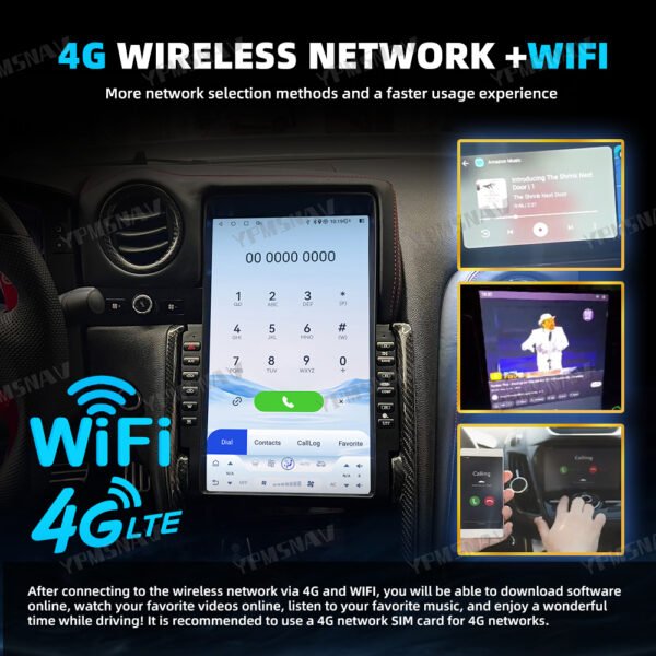 4G+WIFI 13.6 Inch Car Radio For Nissan GT-R GTR R35 2008-2017