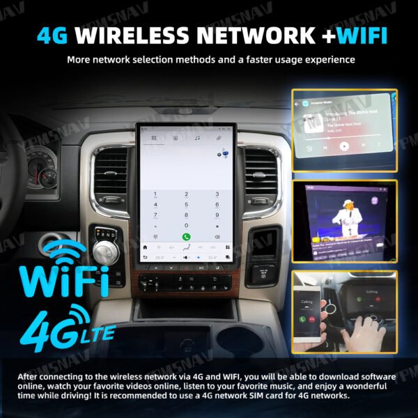 4G+WIFI 14.4 Inch Car Radio For Dodge Ram 1500 2500 3500 2013-2018