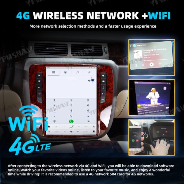 4G+WIFI 12.1 Inch Car Radio For GMC Yukon Chevrolet Tahoe Silverado 2007-2013