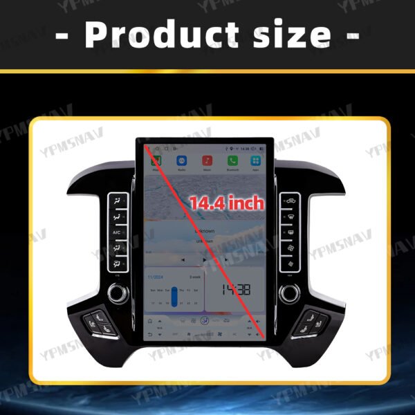 TEMU-尺寸 14.4 Inch Car Radio For GMC Sierra For Chevrolet Silverado 2013-2019
