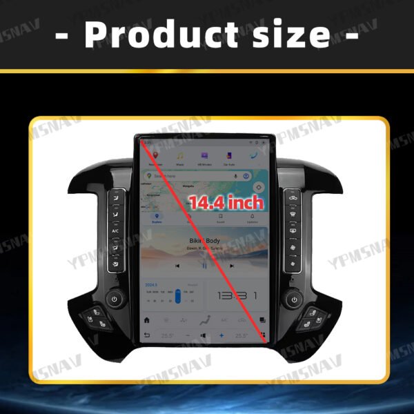 TEMU-尺寸 14.4 Inch Car Radio For GMC Sierra For Chevrolet Silverado 2013-2019