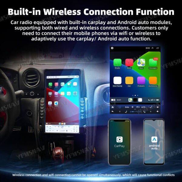 carplay 13.6 Inch Car Radio For Nissan GT-R GTR R35 2008-2017