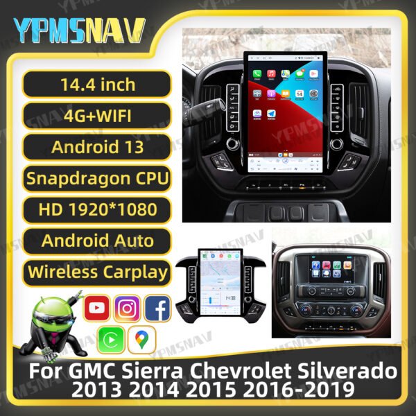 14.4 Inch Car Radio For GMC Sierra For Chevrolet Silverado 2013-2019