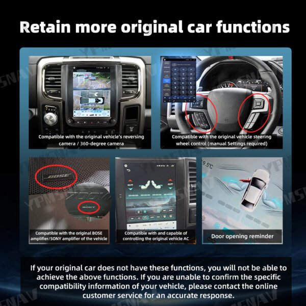 原车方控-空调-倒车 10.4 Inch Car Radio For Dodge Ram 1500 2500 3500 2013-2018