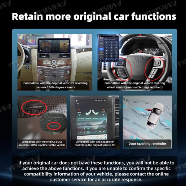 原车方控-空调-倒车 12.3 Inch Car Radio For Nissan Armada Patrol Y62 For Infiniti QX80 2010-2020
