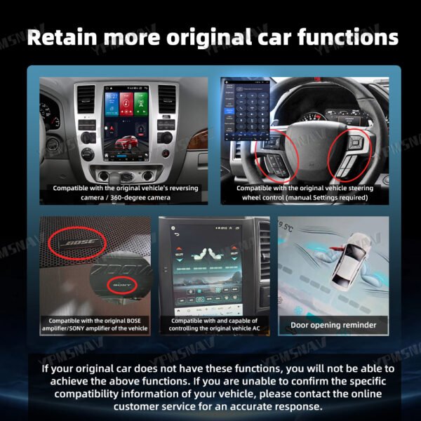 原车方控-空调-倒车 12.1 Inch Car Radio For Nissan Patrol Armada SE For Infiniti QX56 2006-2012