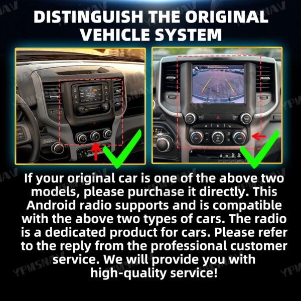 原车系统区分 14.4 Inch Car Radio For Dodge Ram 1500 2500 3500 2019-2024