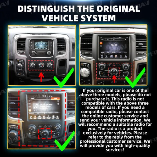 原车系统区分 14.4 Inch Car Radio For Dodge Ram 1500 2500 3500 2013-2018
