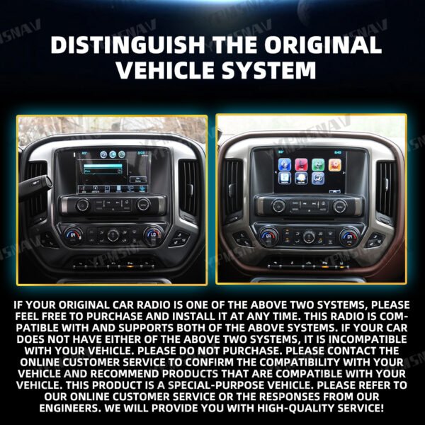 原车系统区分 14.4 Inch Car Radio For GMC Sierra For Chevrolet Silverado 2013-2019