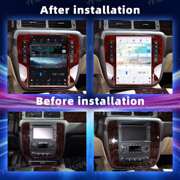 安装前后 12.1 Inch Car Radio For GMC Yukon Chevrolet Tahoe Silverado 2007-2013