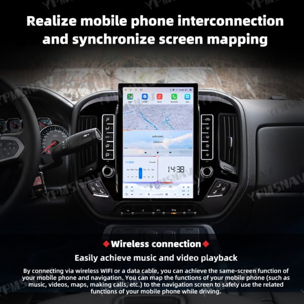 蓝牙 14.4 Inch Car Radio For GMC Sierra For Chevrolet Silverado 2013-2019