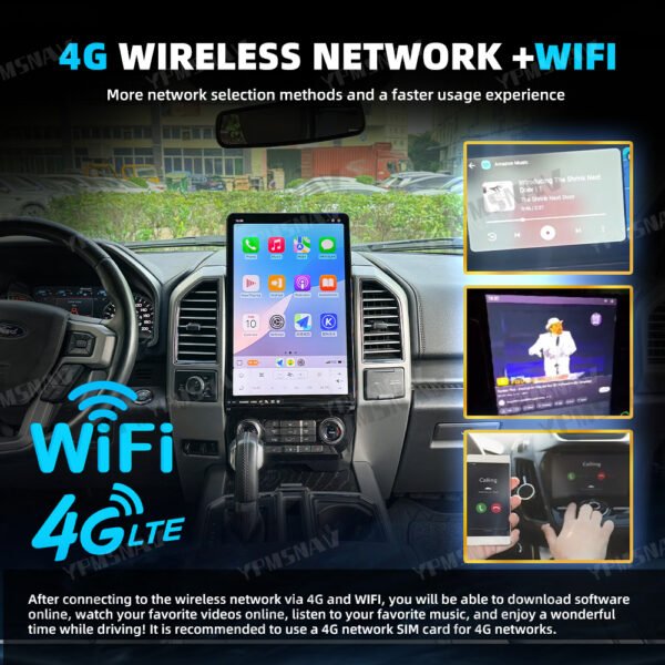 4G+WIFI 16.8 Inch Car Radio For Ford Raptor F150 F250 F350 2015-2021