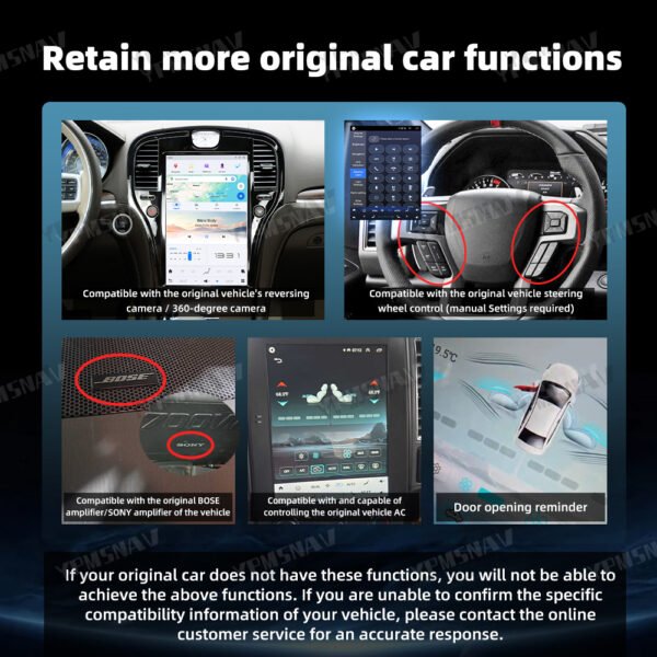原车方控-空调-倒车_副本 14.4 Inch Car Radio For Chrysler 300 300S 300C 2011-2023