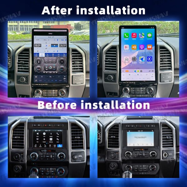 安装前后 16.8 Inch Car Radio For Ford Raptor F150 F250 F350 2015-2021