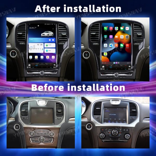 安装前后 14.5 Inch Car Radio For Chrysler 300 300S 300C 2011-2023